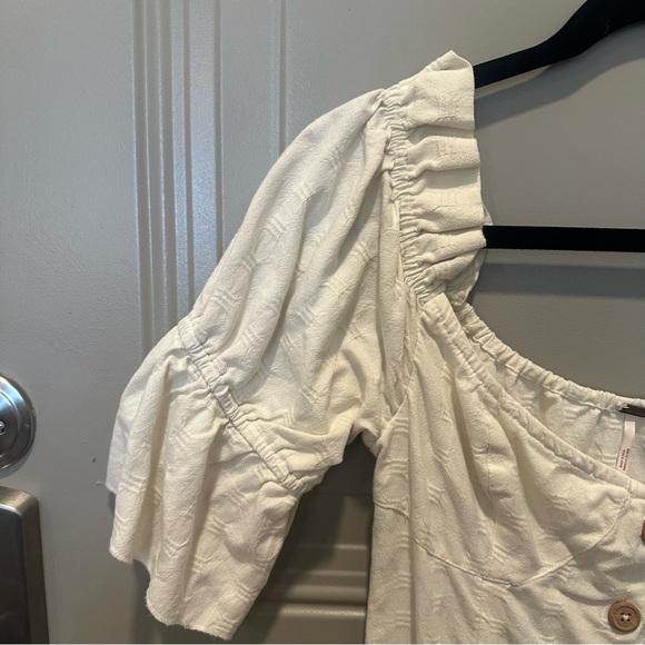 Free People Acting Cool Button Down Midi Dress White Ivory Size Extra Small XS - Picture 8 of 8